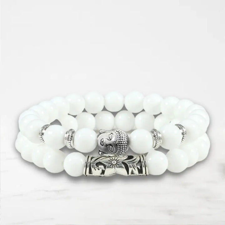 Bracelet Couple Pierre Naturelle Bracelet Couple Quai Des Amours Blanc 17cm
