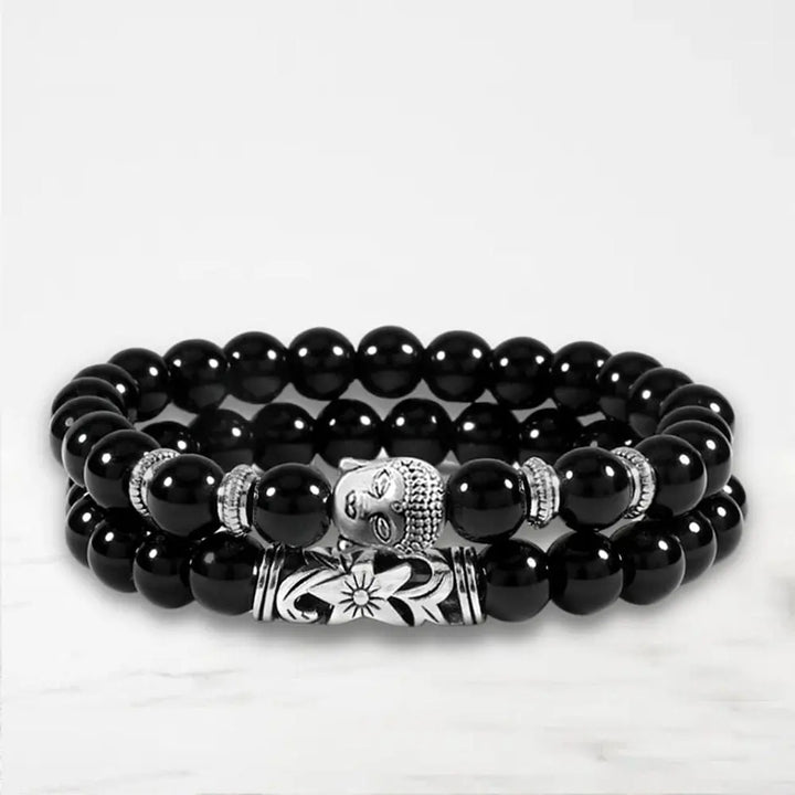 Bracelet Couple Pierre Naturelle Bracelet Couple Quai Des Amours Noir 17cm