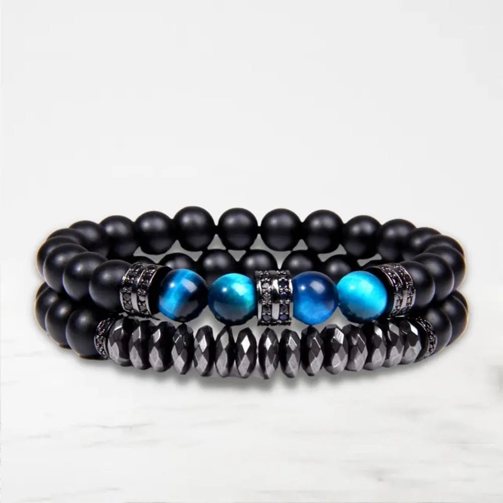Bracelet Couple Pierre Bracelet Couple Quai Des Amours Noir 17CM