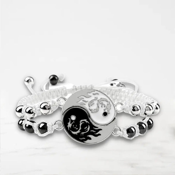 Bracelet Couple Yin Yang Bracelet Couple Quai Des Amours Blanc