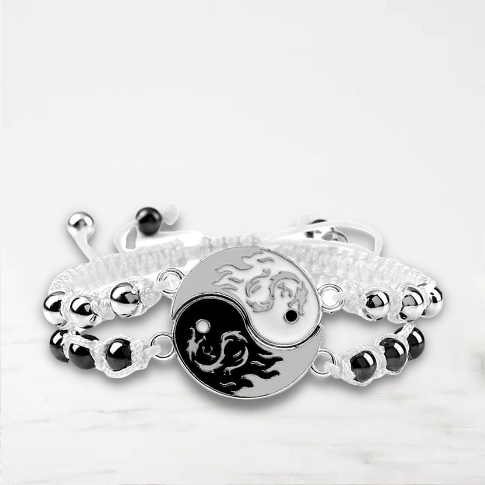 Bracelet Couple Yin Yang Blanc