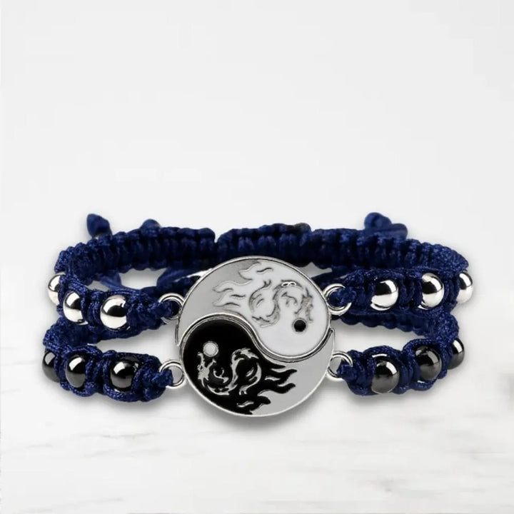 Bracelet Couple Yin Yang Bracelet Couple Quai Des Amours Bleu-Marine