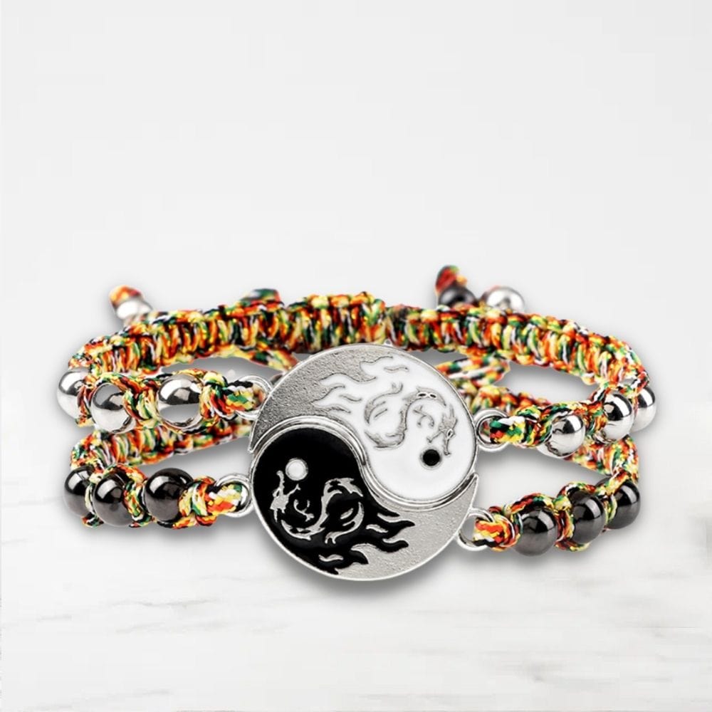 Bracelet Couple Yin Yang Jaune