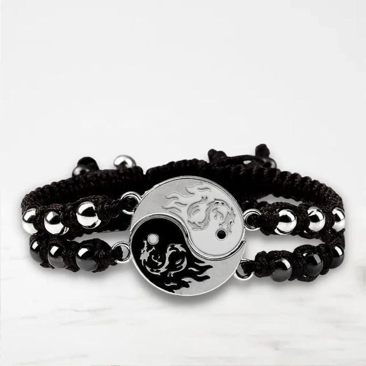 Bracelet Couple Yin Yang Bracelet Couple Quai Des Amours Marron