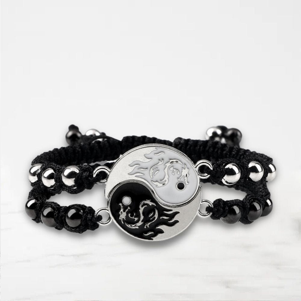 Bracelet Couple Yin Yang Noir