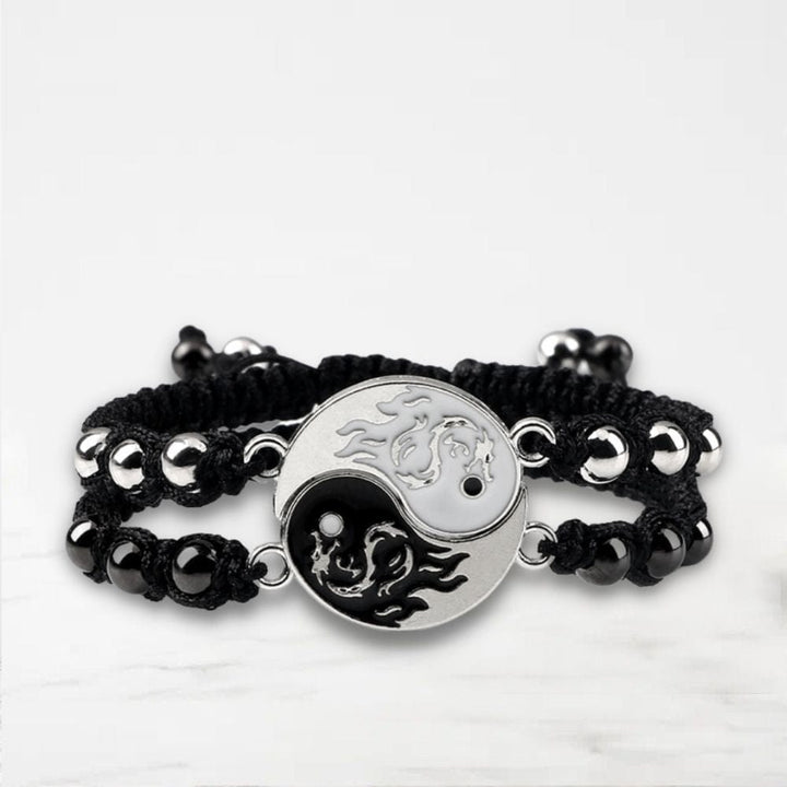 Bracelet Couple Yin Yang Noir
