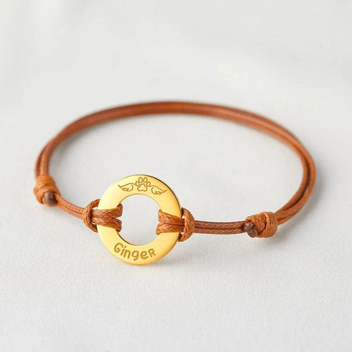Bracelet Couple Cuir Personnalisable Or / Gris