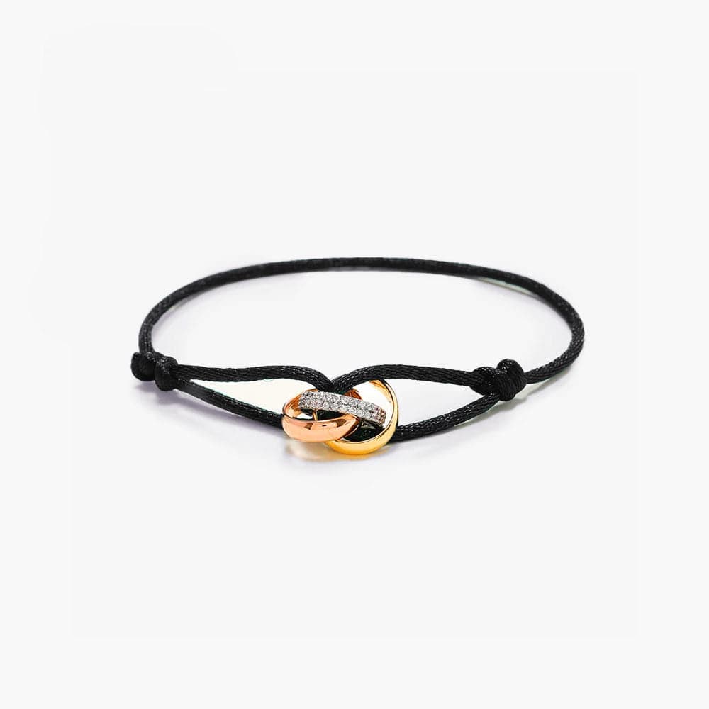Bracelet d'Amitié Pour 3 Noir / 18cm