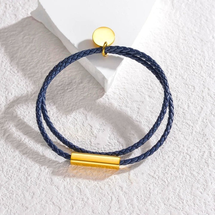 Bracelet Duo Amoureux Bleu Marine / Or