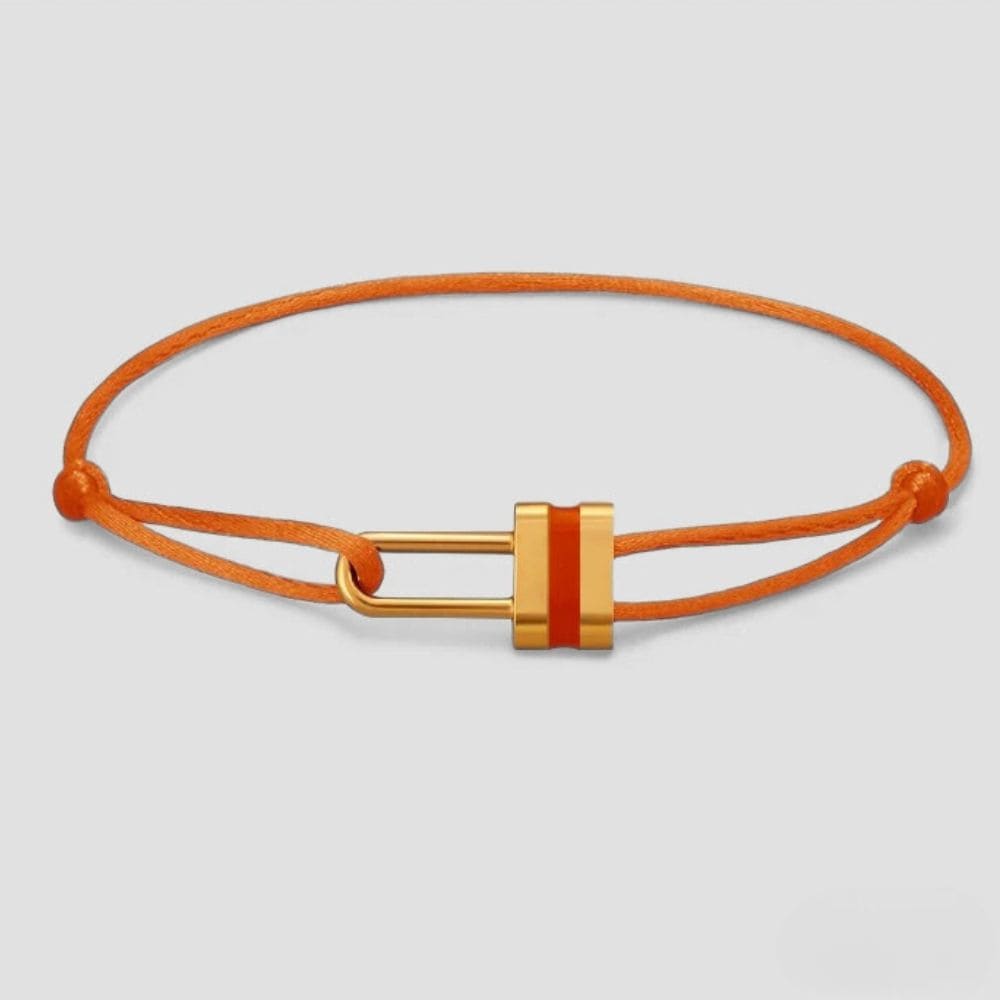 Bracelet duo couple luxe Orange / Ajustable