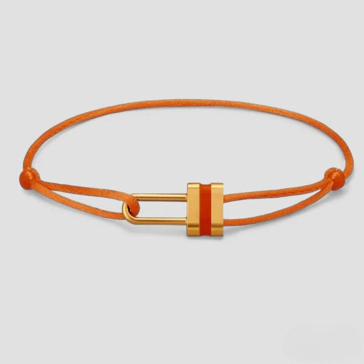 Bracelet duo couple luxe Orange / Ajustable