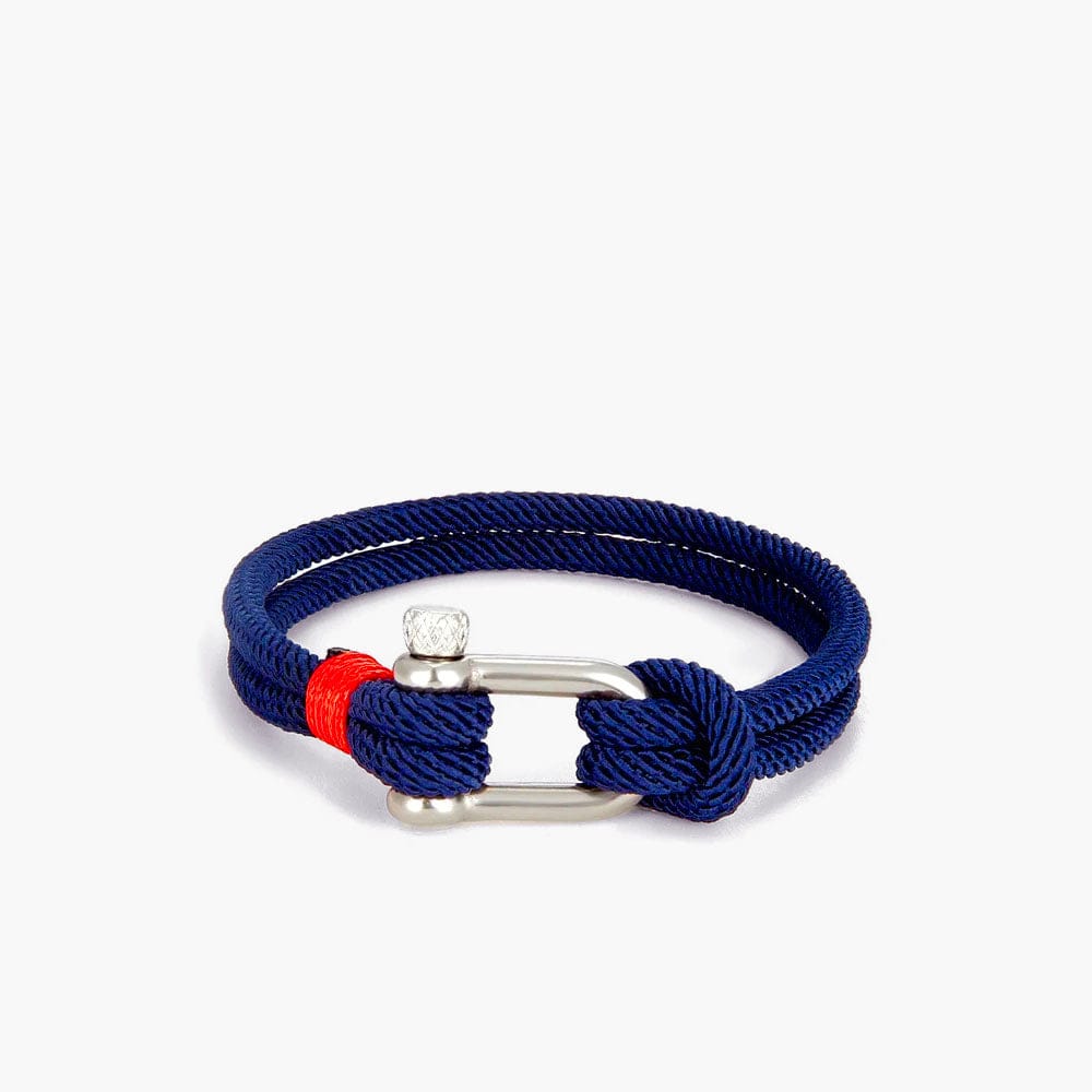 Bracelet Homme Amitié Bleu-Marine / 19cm / Argent