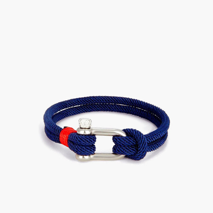 Bracelet Homme Amitié Bleu-Marine / 19cm / Argent