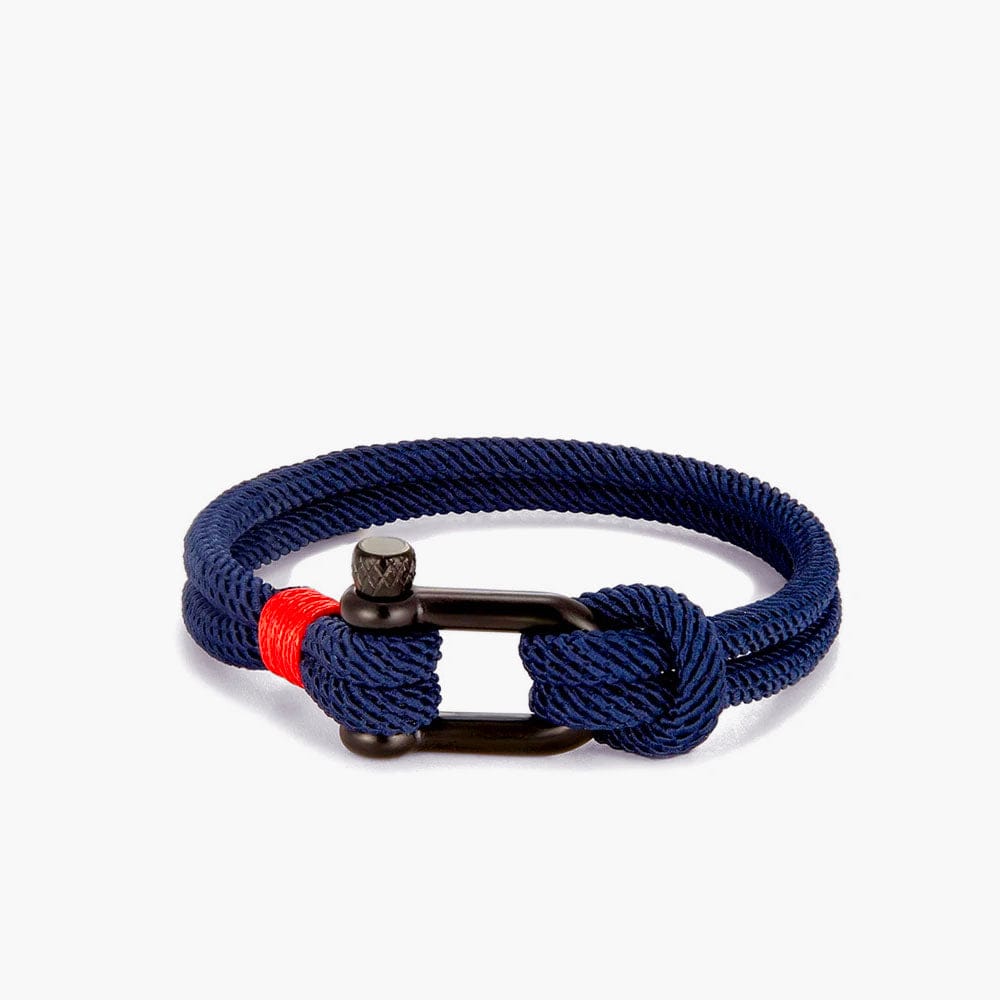 Bracelet Homme Amitié Bleu-Marine / 19cm / Noir