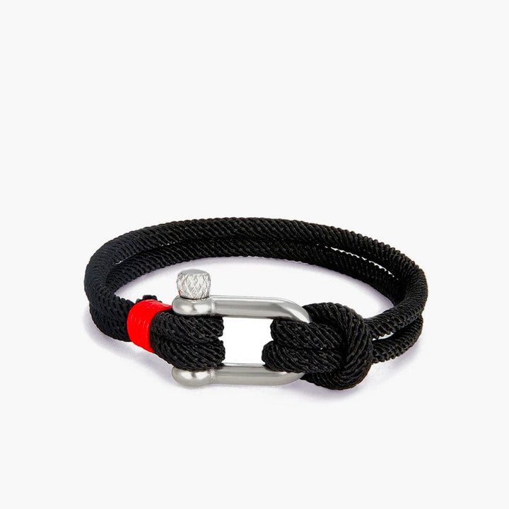Bracelet Homme Amitié Noir / 19cm / Argent