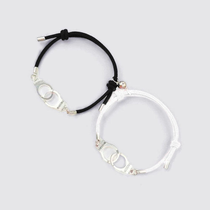 Bracelet Menotté Homme Femme Noir-Blanc / Ajustable