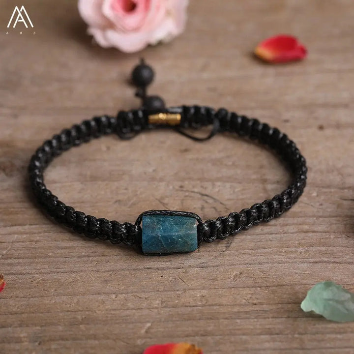 Bracelet Union Couple Apatite-Bleu / Ajustable