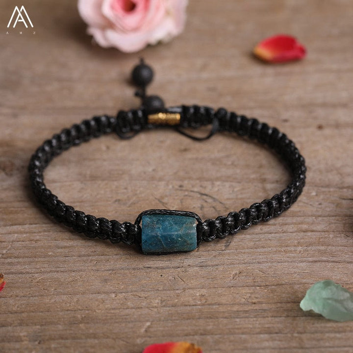 Bracelet Union Couple Apatite-Bleu / Ajustable