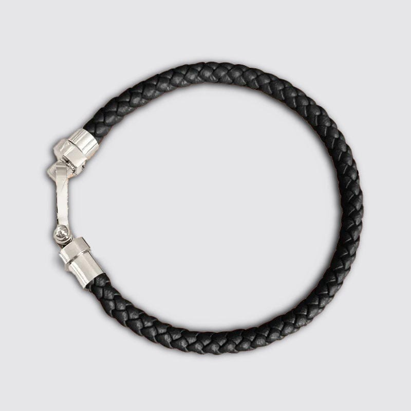 Bracelet Unisex Couple Noir / 17cm / Argent