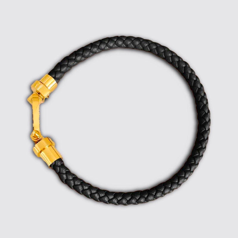 Bracelet Unisex Couple Noir / 17cm / Or