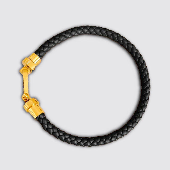 Bracelet Unisex Couple Noir / 17cm / Or