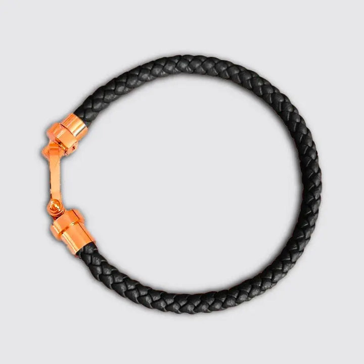 Bracelet Unisex Couple Noir / 17cm / Or-Rose