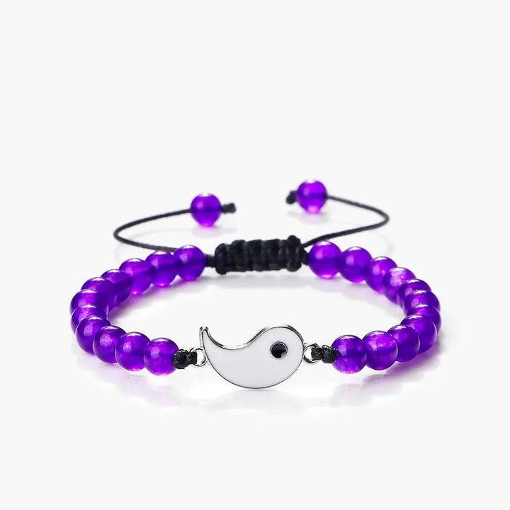 Bracelet Yin Yang De l’Amitié Violet / Yang