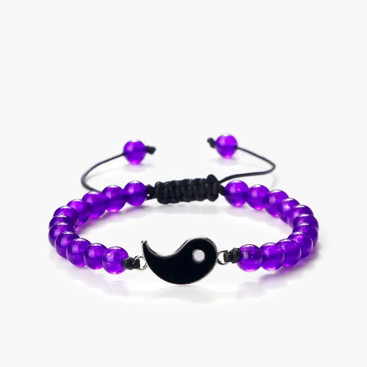 Bracelet Yin Yang De l’Amitié Violet / Yin
