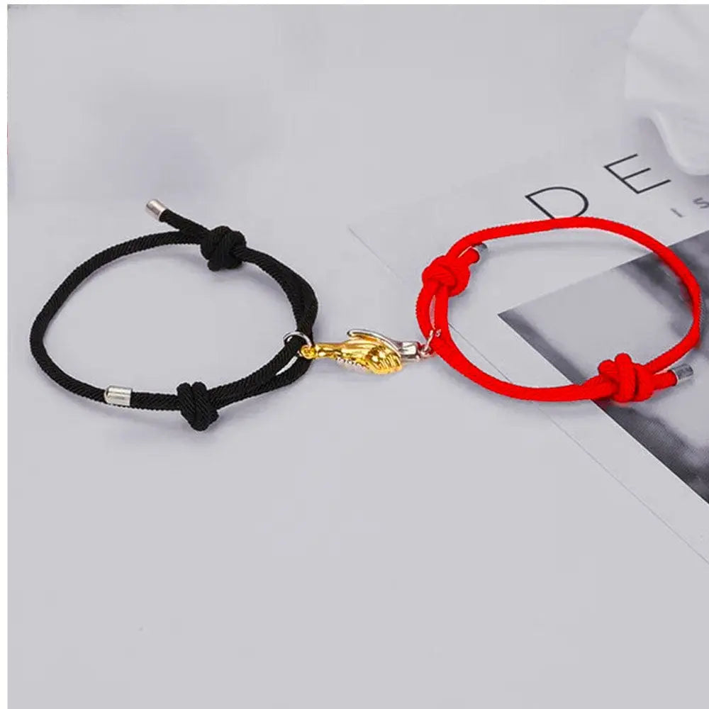 Bracelets Magnétiques Couple Noir-Rouge / Ajustable