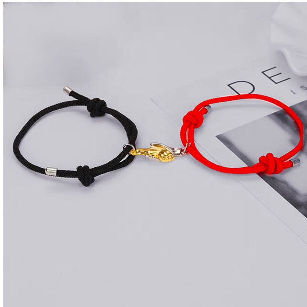 Bracelets Magnétiques Couple Noir-Rouge / Ajustable