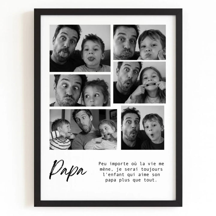Cadeau fête des pères photo Bois Noir / A4 21x29.7 cm