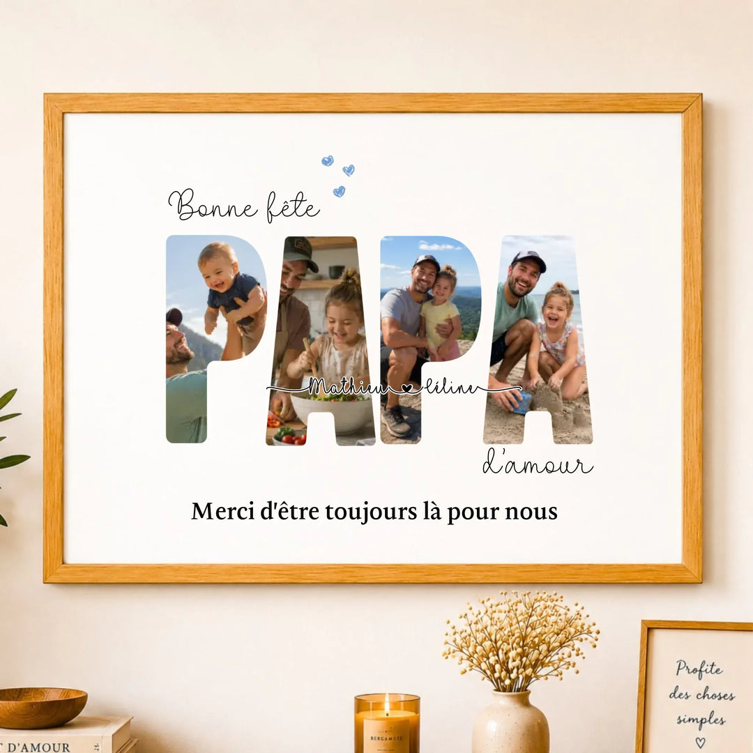 cadeau papa personnalisé photo - Bonne fête Papa d'amour