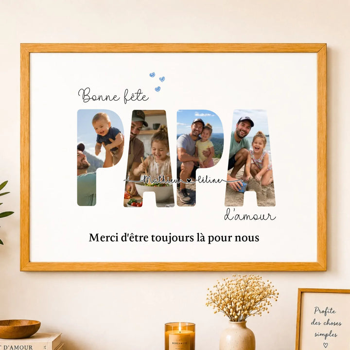 cadeau papa personnalisé photo - Bonne fête Papa d'amour