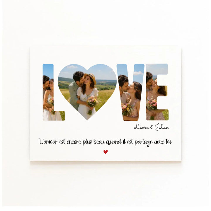 Cadeau Personnalisé - Photo couple Poster sans cadre / A4 21x29.7 cm