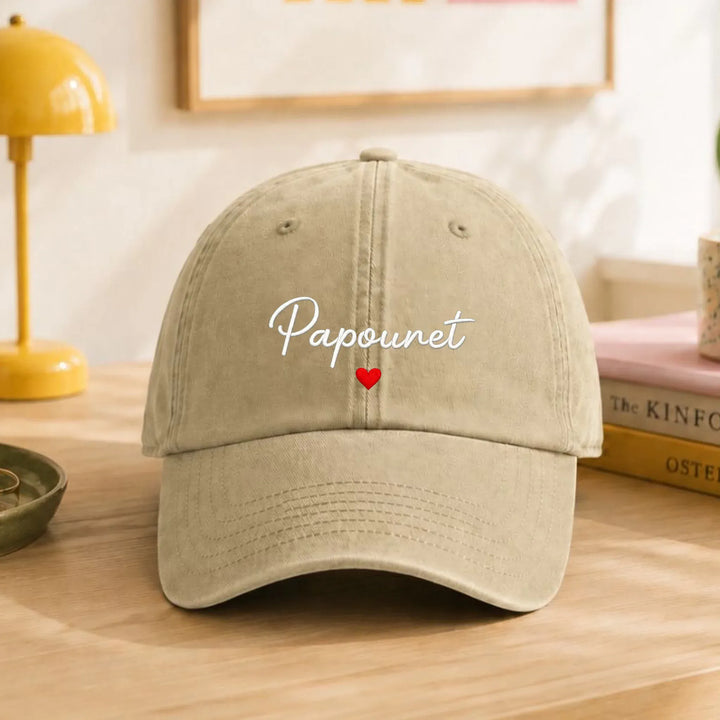 Casquette Personnalisée brodée - Papounet Casquette broderie | Beechfield B655 / Beige / ONESIZE