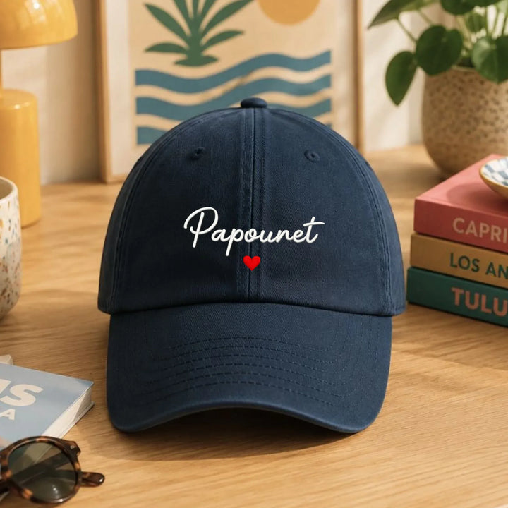 Casquette Personnalisée brodée - Papounet Casquette broderie | Beechfield B655 / Marine / ONESIZE