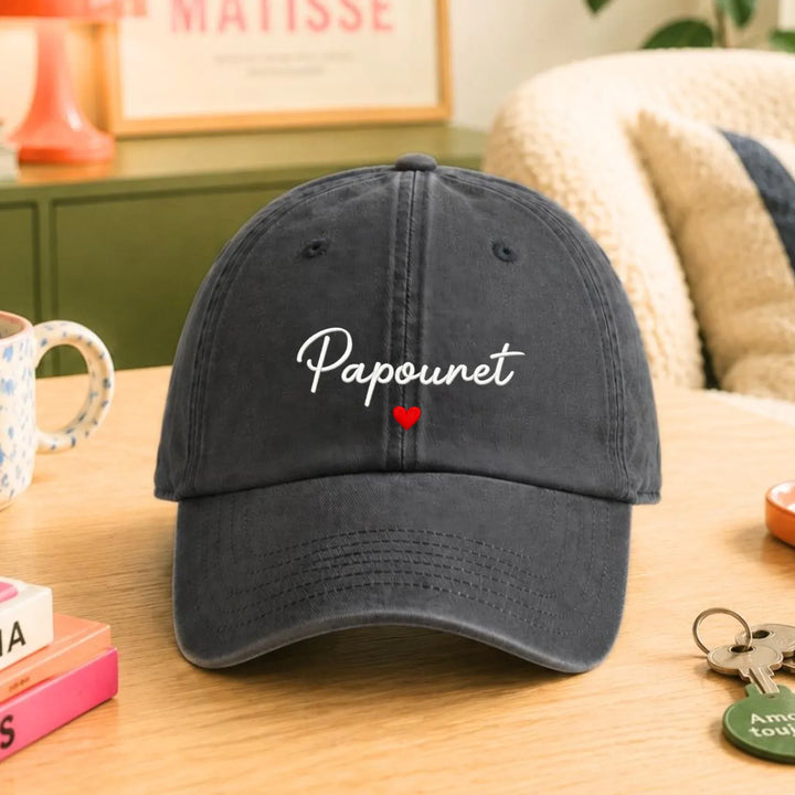 Casquette Personnalisée brodée - Papounet Casquette broderie | Beechfield B655 / Noir / ONESIZE