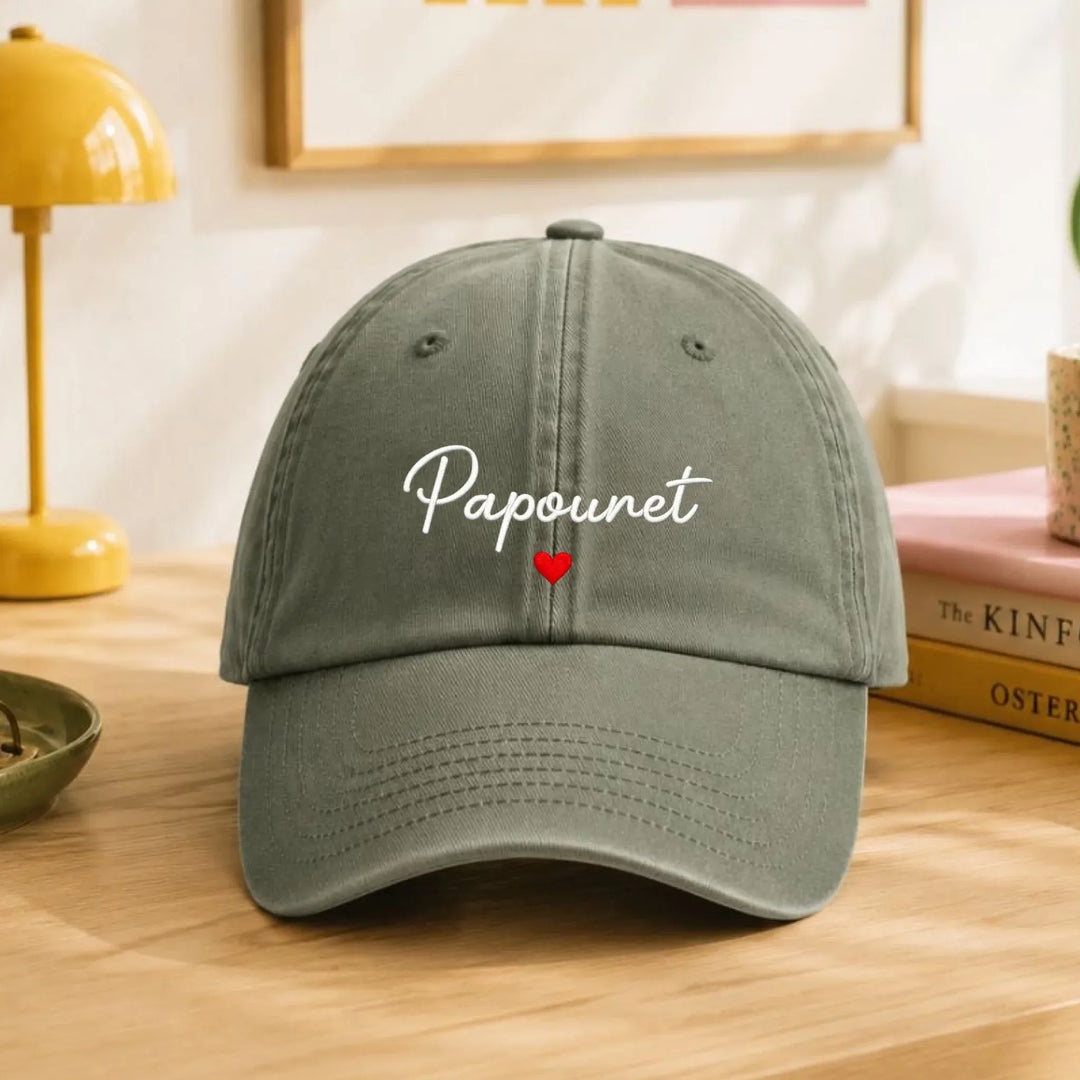 Casquette Personnalisée brodée - Papounet Casquette broderie | Beechfield B655 / Vert Olive / ONESIZE