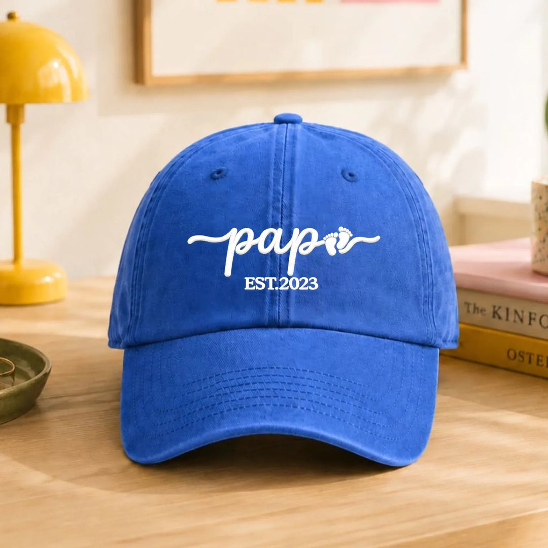 Casquette Personnalisée Brodée - Futur Papa naissance Casquette broderie | Beechfield B655 / Bleu / ONESIZE