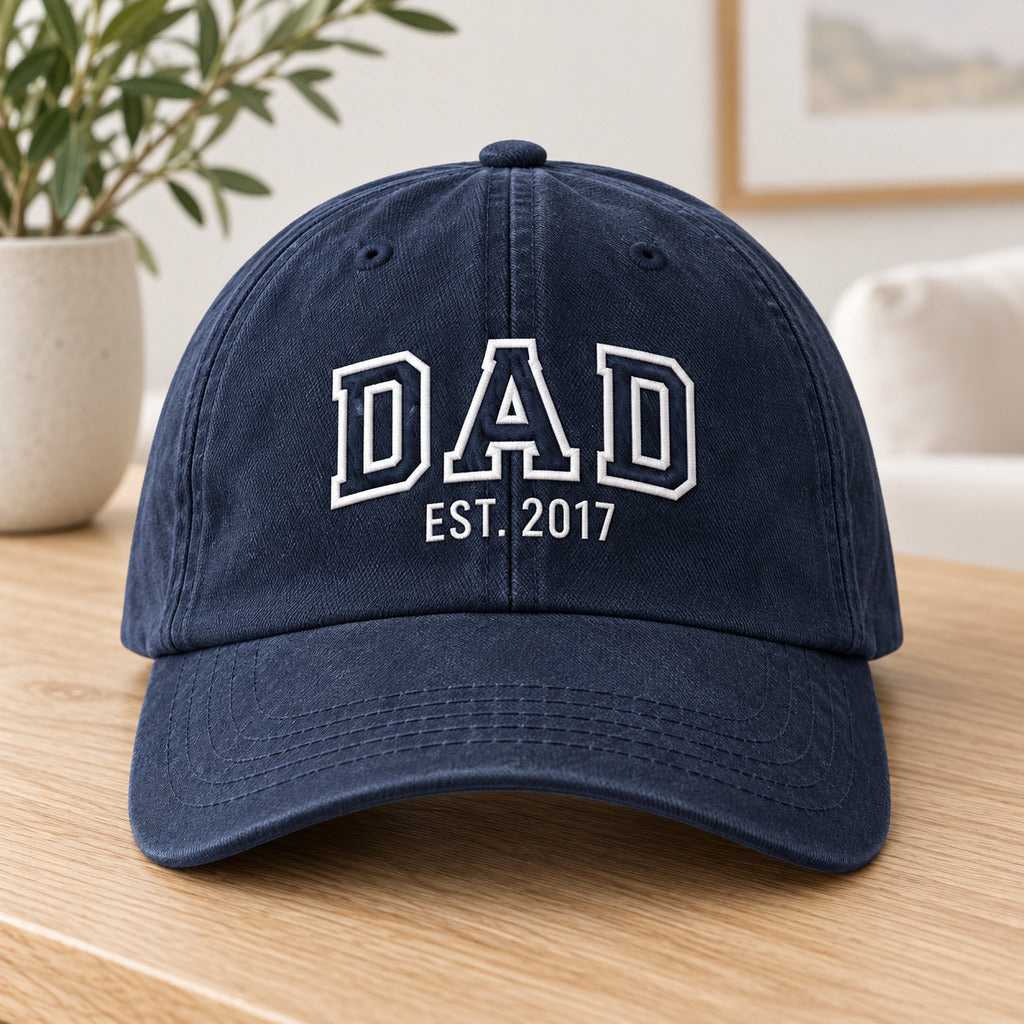 Casquette personnalisée DAD marine non portée avec broderie