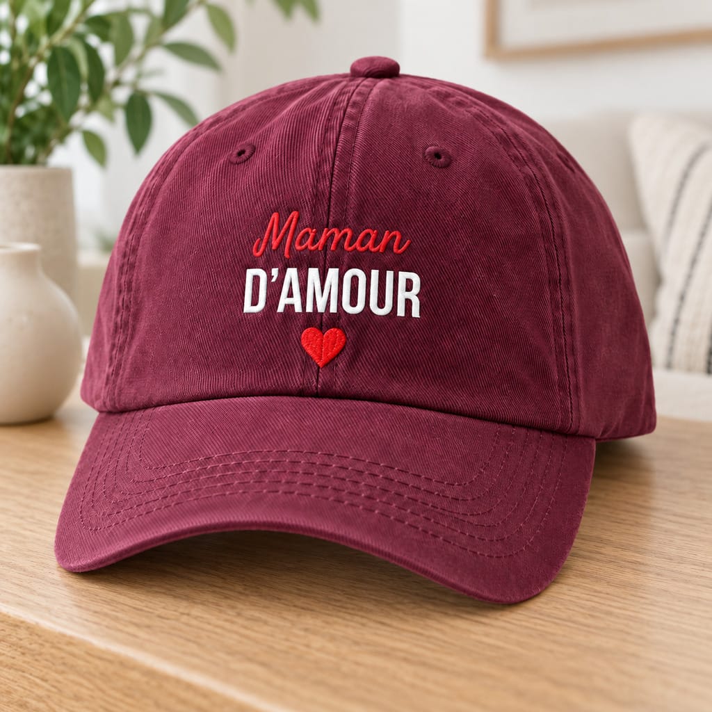 Bestickte Mama-Cap „Maman d’amour“