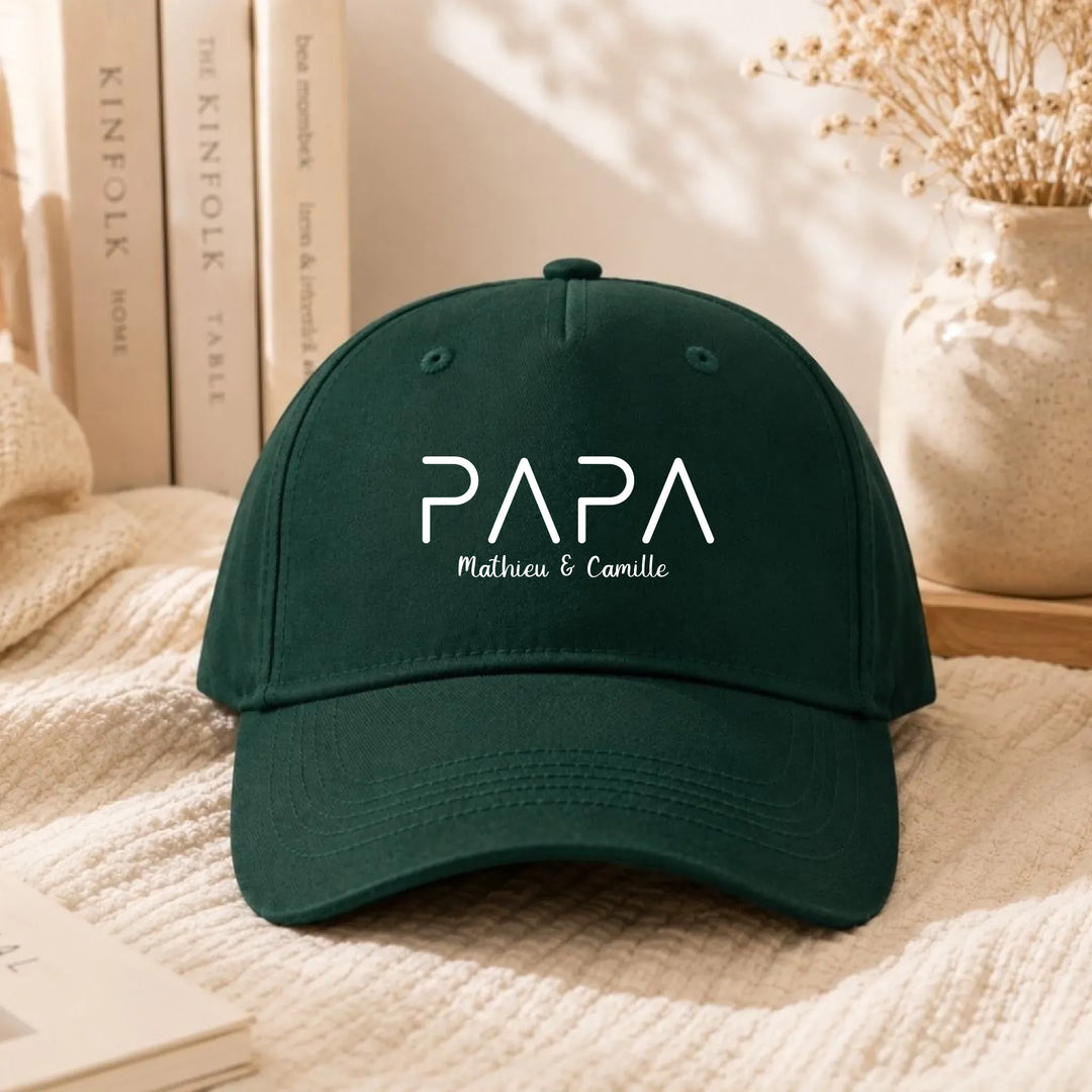 Casquette Maman Papa Casquette PAPA 5-Panel  DTF / Vert Forest / Unique