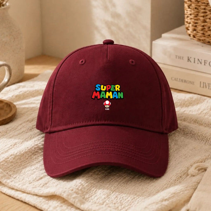 Casquette Super Maman Casquette MAMA 5-Panel  DTF copy / Bordeaux / Unique