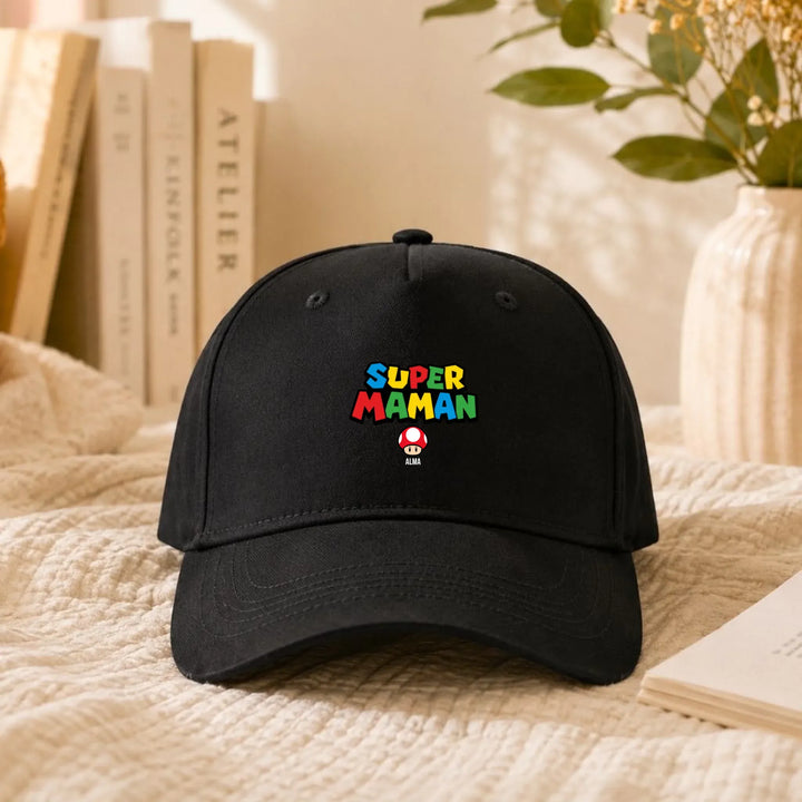 Casquette Super Maman Casquette MAMA 5-Panel  DTF copy / Noir / Unique