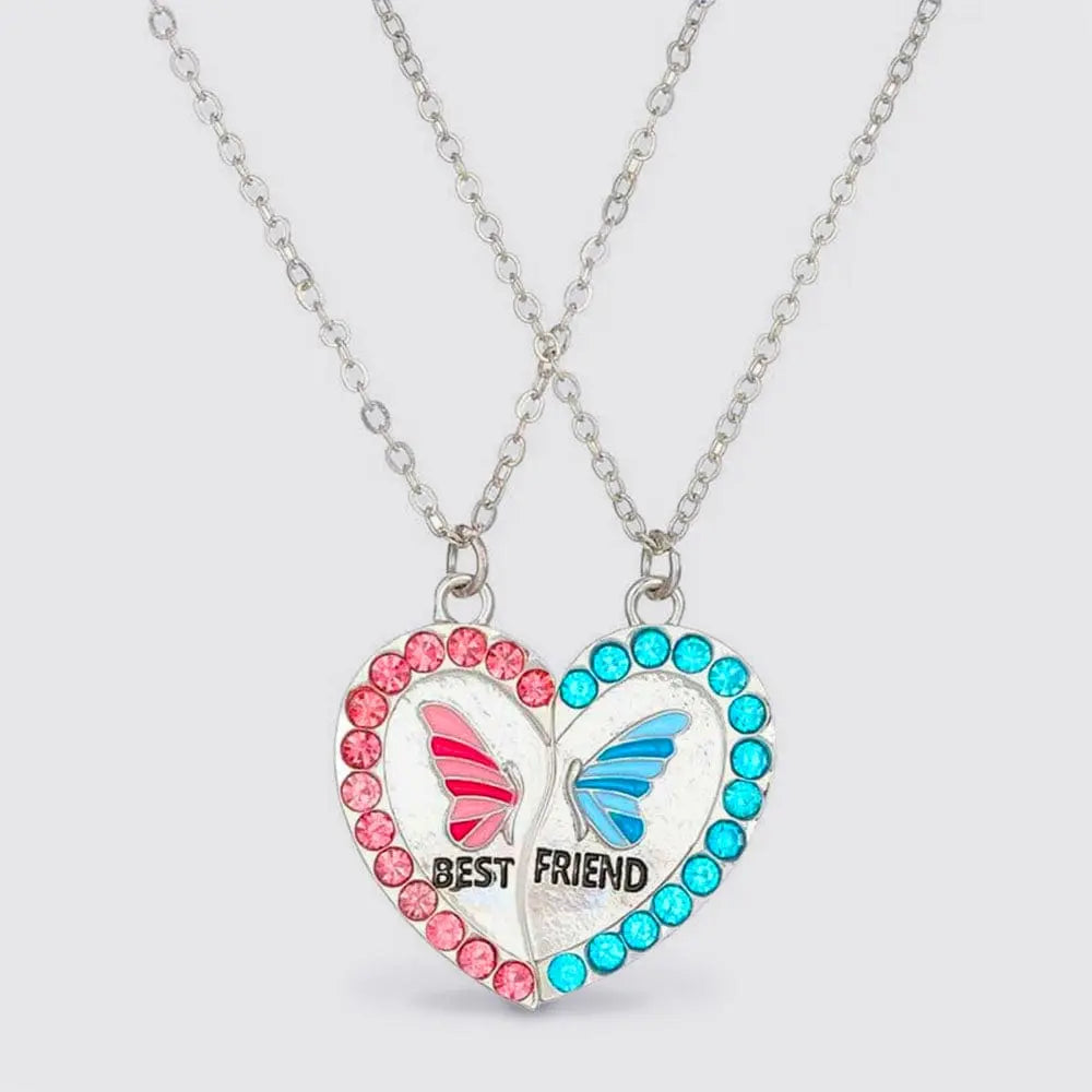 Collier Bff En Forme De Cœur Argent