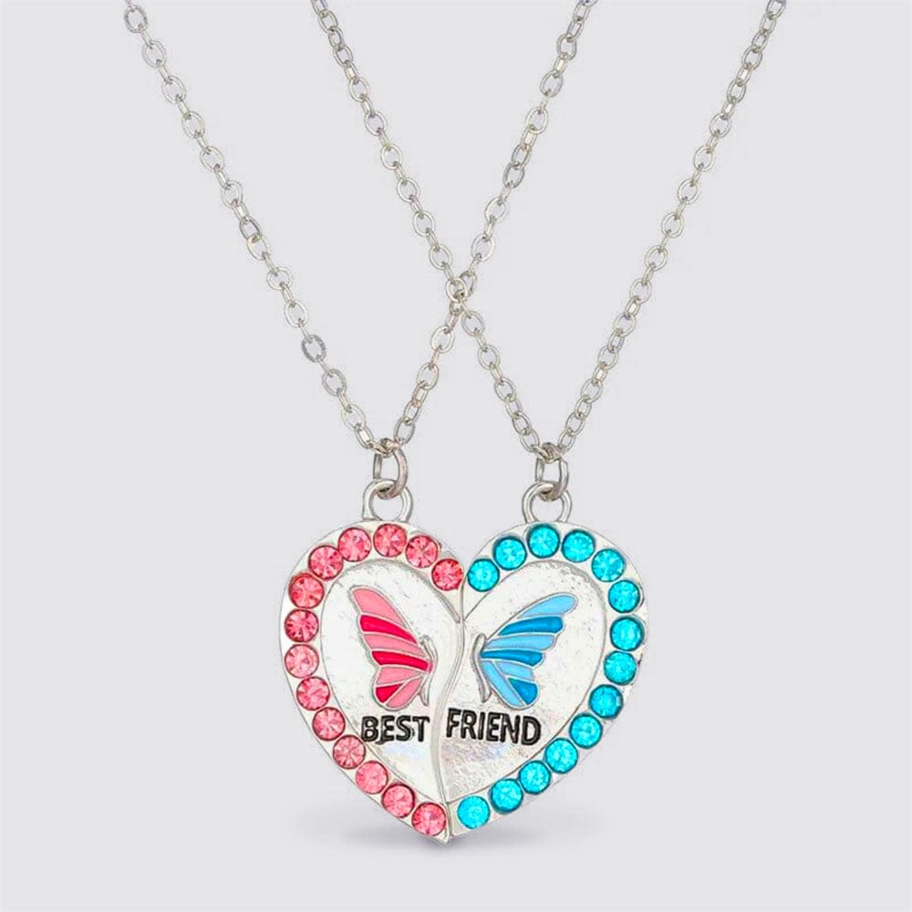 Collier Bff En Forme De Cœur Argent
