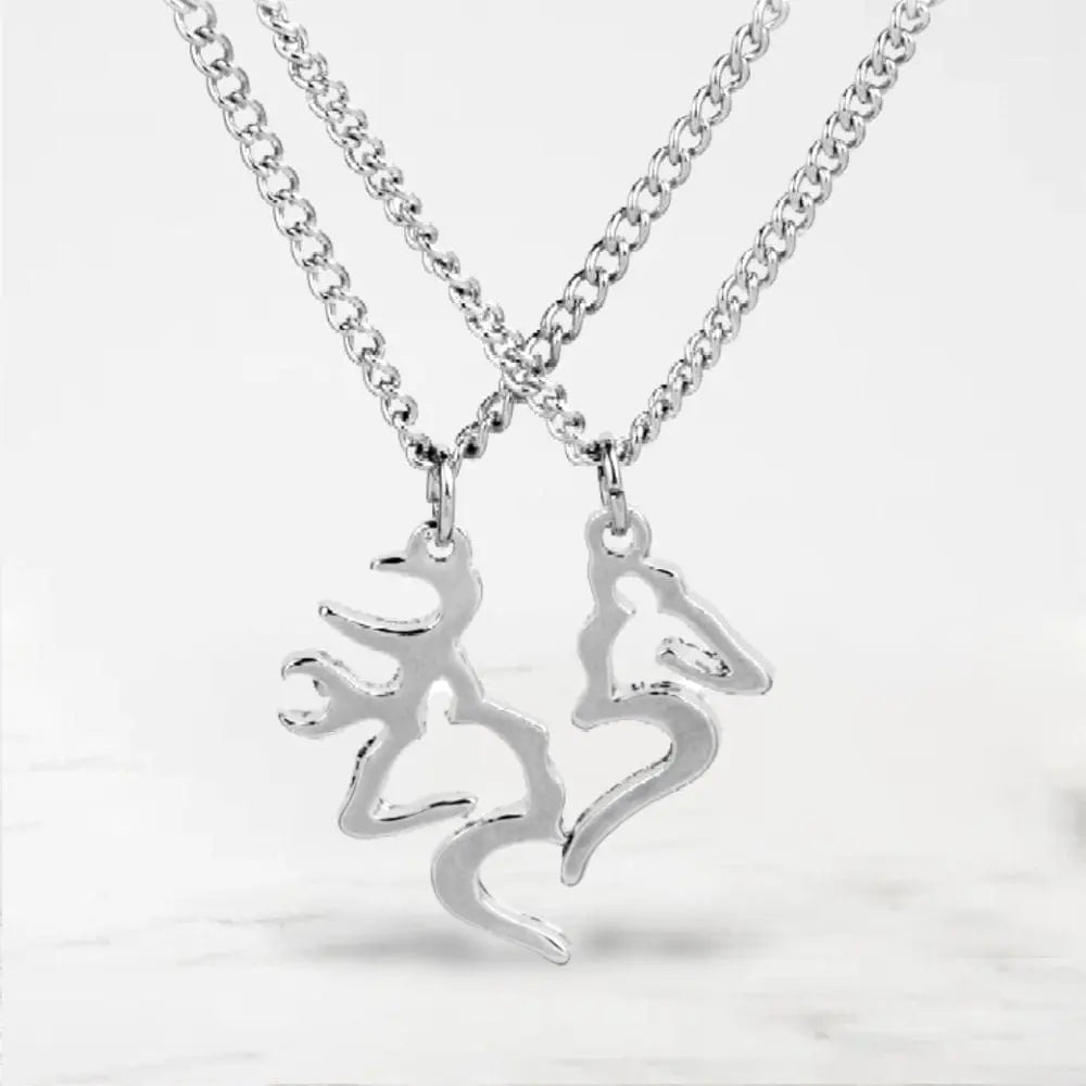 Collier Couple Cerf Argent