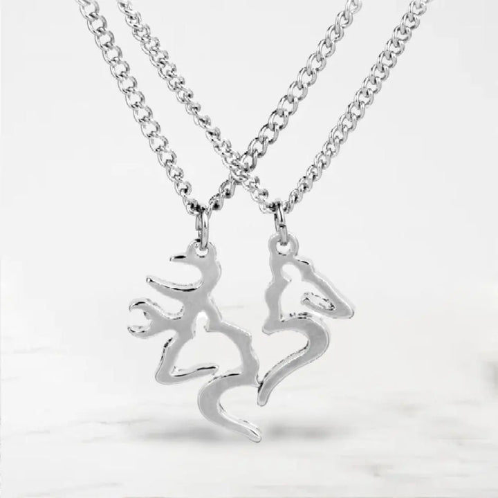 Collier Couple Cerf Argent