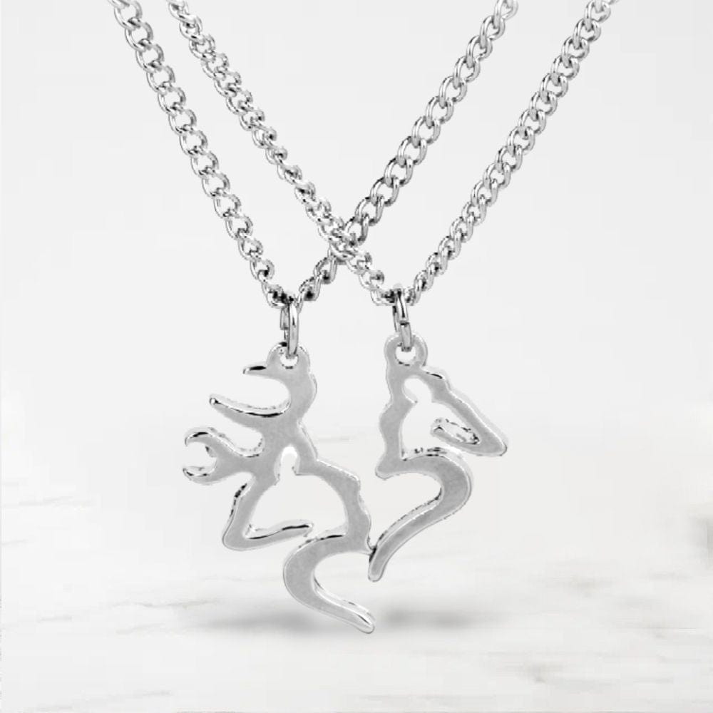 Collier Couple Cerf Argent