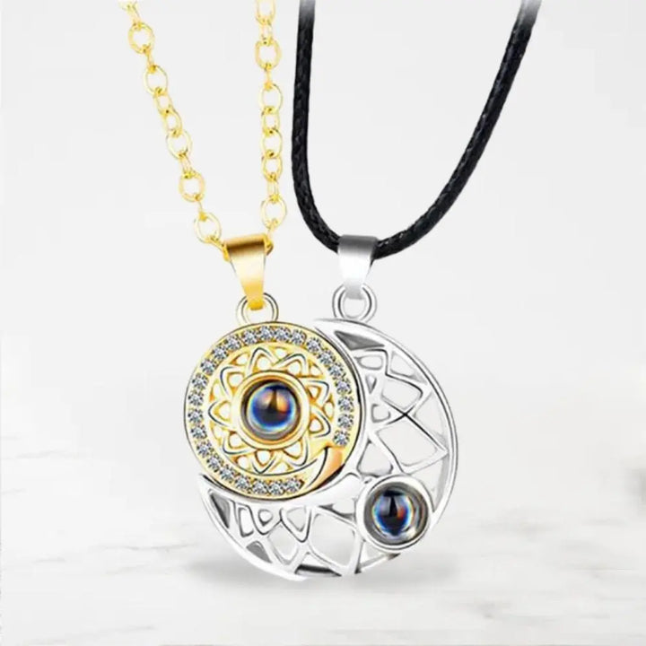 Collier Couple Soleil Et Lune Argent-Or